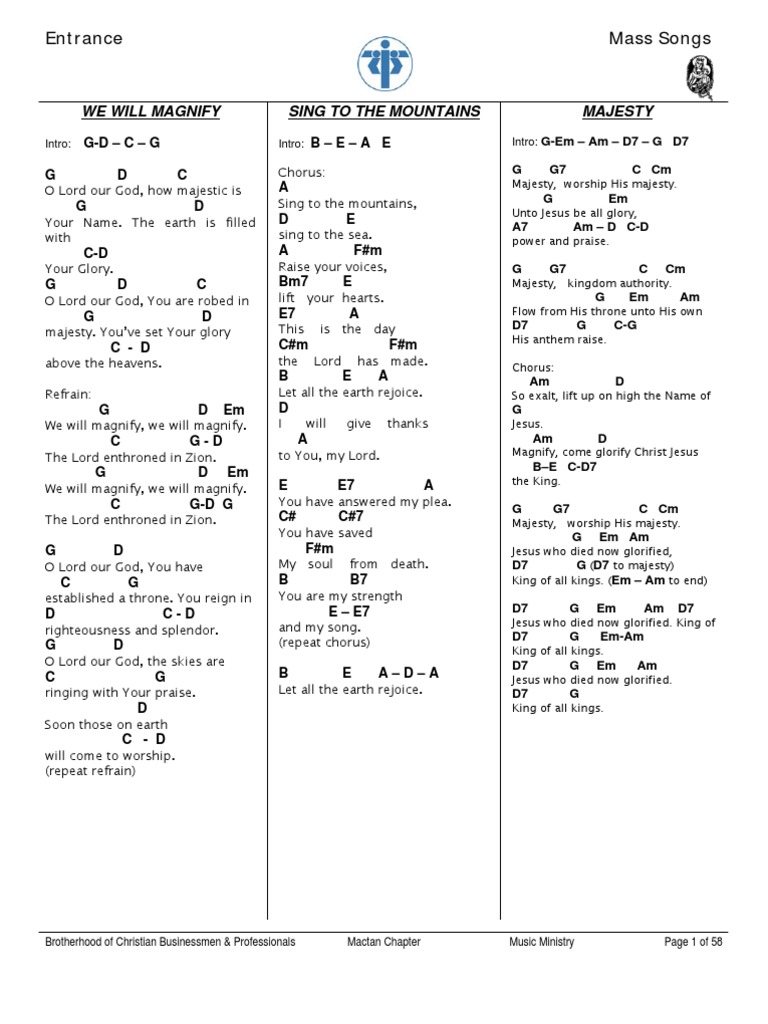 Mass Songs Chords Pdf