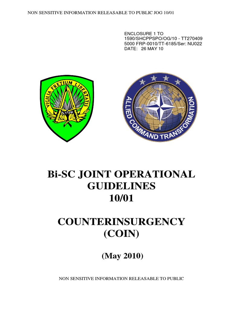 BiSC Joint Operational Guidelines 10/01 Counterinsurgency (COIN), 2010