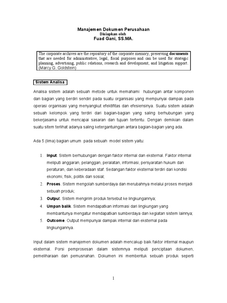 Manajemen Dokumen Perusahaan 1