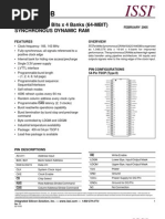 IS42S16400B: 1 Meg Bits X 16 Bits X 4 Banks (64-MBIT) Synchronous Dynamic Ram