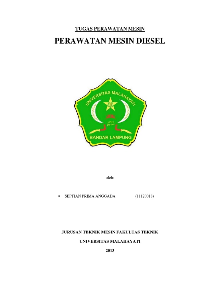 Tugas Perawattan Mesin Perawatan Mesin Diesel Docx