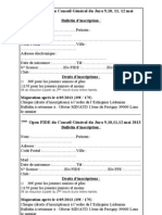 Bulletin d'Inscription FIDE