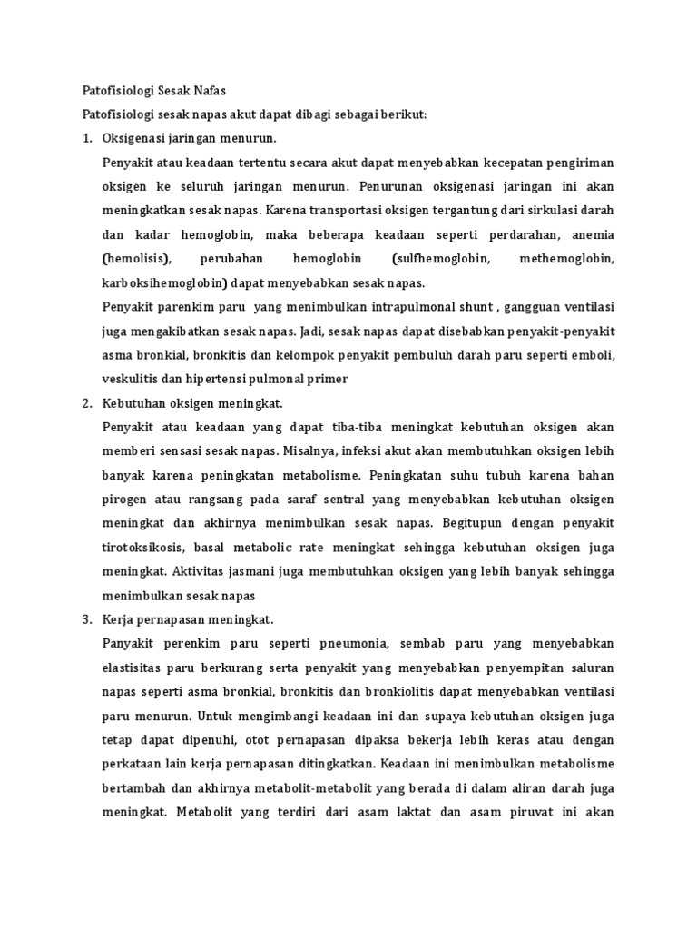 Patofisiologi Sesak Nafas  Pada Bayi  Patofisiologi Sesak Nafas  Pada Bayi