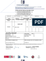 International Limited: Certificate of Visual Examination