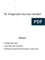 Pengenalan Java Dan Pemrograman Dasar