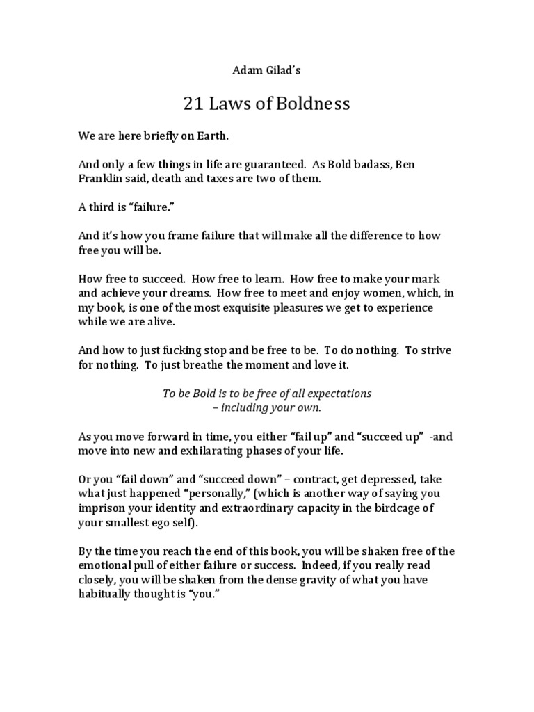 The 21 Laws of Boldness PDF | PDF | Forgiveness | Anger