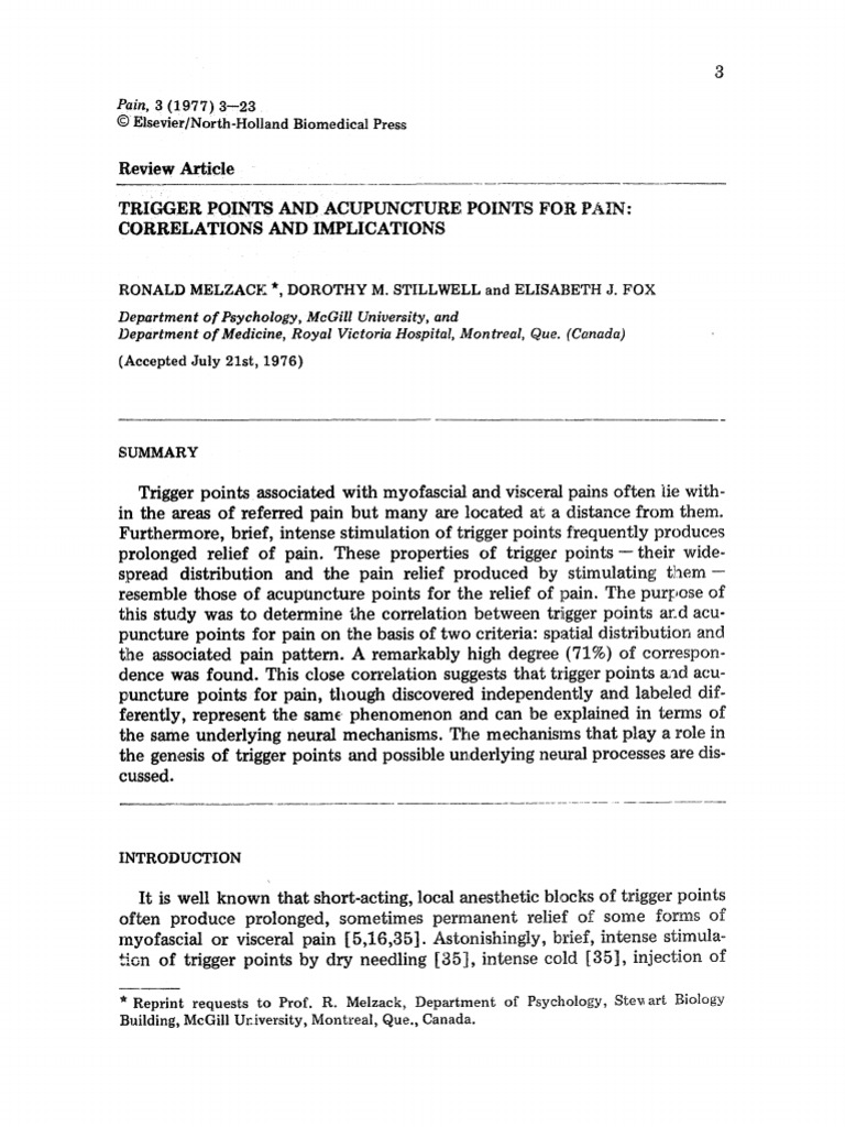 Trigger Points vs. Acupuncture Points | PDF | Myofascial Trigger Point ...
