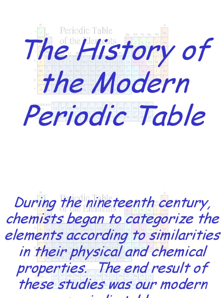 History of the Modern Periodic Table | PDF