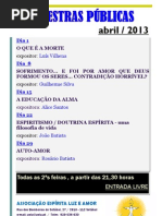 Palestras públicas de abril de 2013