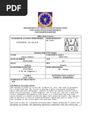 Autopsy Report