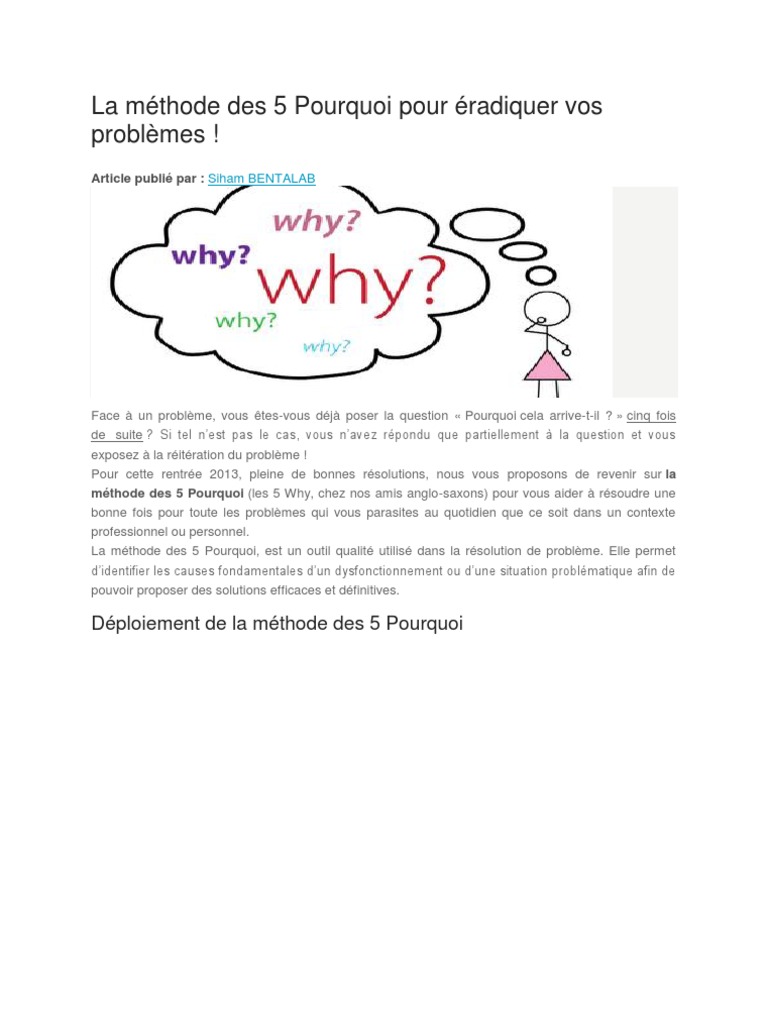 La Méthode Des 5 Pourquoi : Définition Guide Pratique – ZZZAC