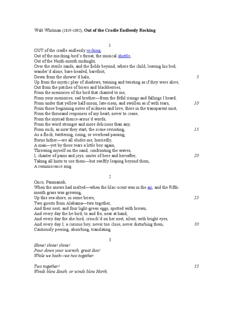 Rocking Shuttle Out of The Cradle Endlessly Rocking PDF Nature