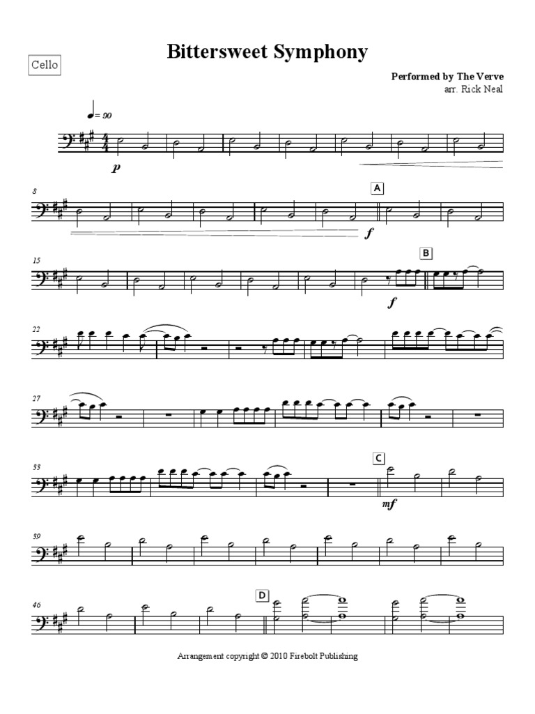 Bittersweet Symphony Cello PDF