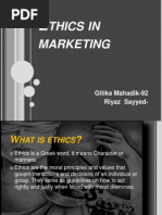 Ethics in Marketing