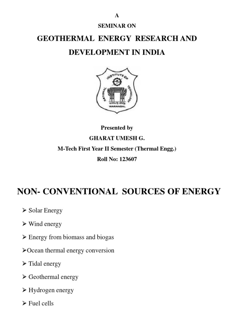 Geothermal Energy Research in India | PDF | Geothermal Energy | Energy ...
