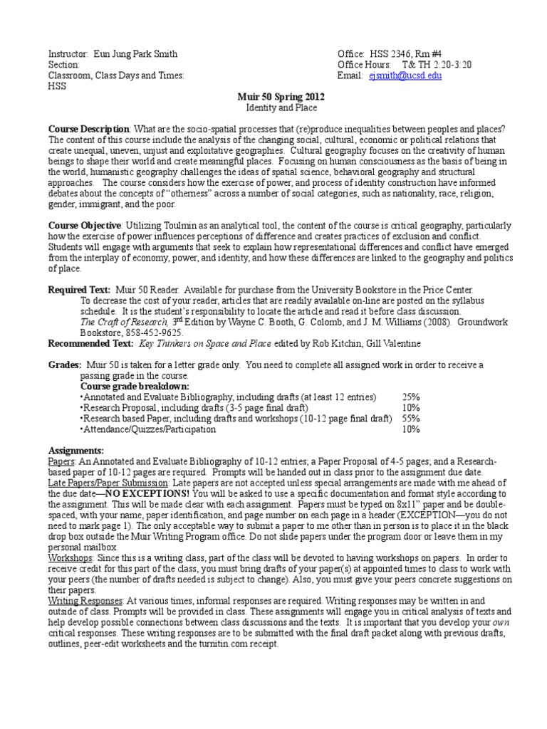 Critical Geography Syllabus PDF Turnitin Further Education