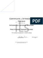 Certificate Attendance: Integrated Listening Systems