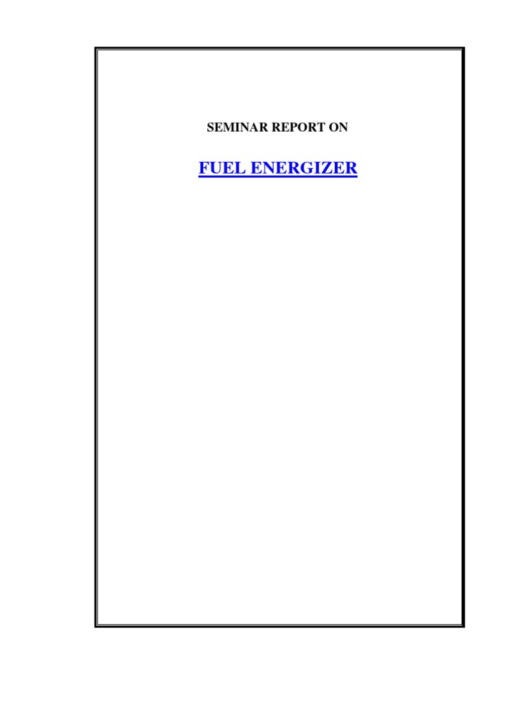 Fuel Energizer 1 PDF Combustion Exhaust Gas