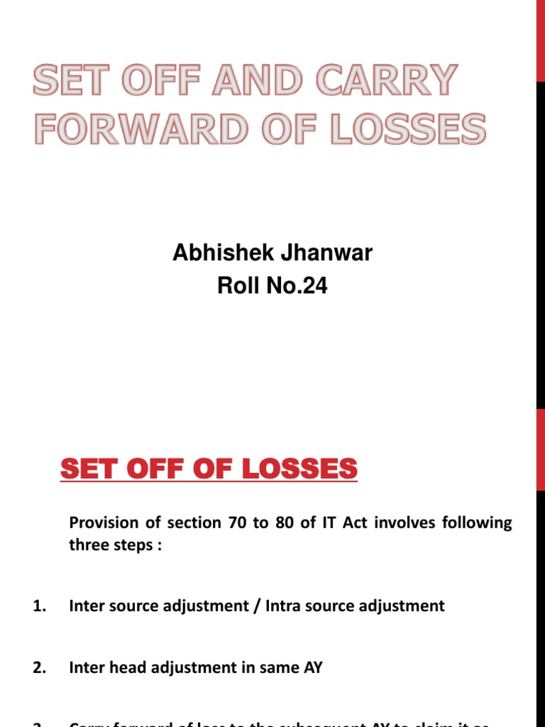 Set Off Carried Forward of Losses Limited Liability Partnership Expense