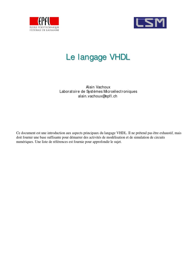 Intro VHDL v2.0 Notes | PDF