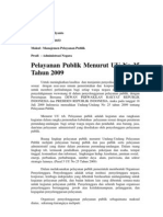 Pelayanan Publik Menurut UU No 25 Tahun - Docx Gery