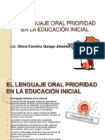 El Lenguaje Oral Prioridad en La Educación Inicial