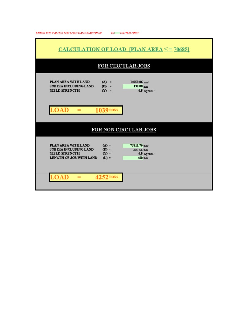 Load Calculation for Circular & Non-Circular Jobs | PDF