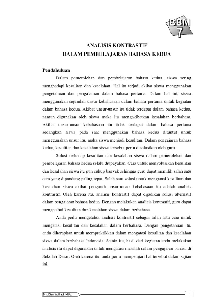 Analisis Kontrastif Pdf