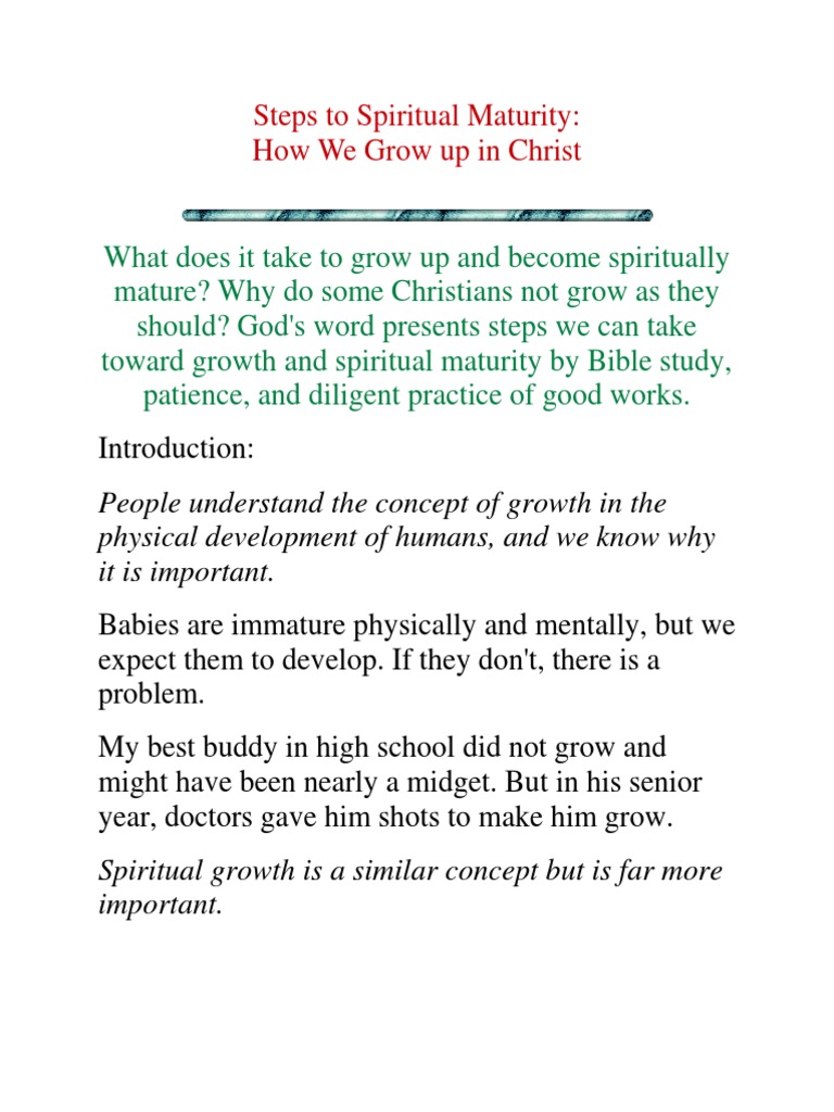 Steps to Grow Spiritually in Christ | PDF | Repentance | Judas Iscariot