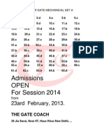 Admissions Open For Session 2014: 23ard February, 2013