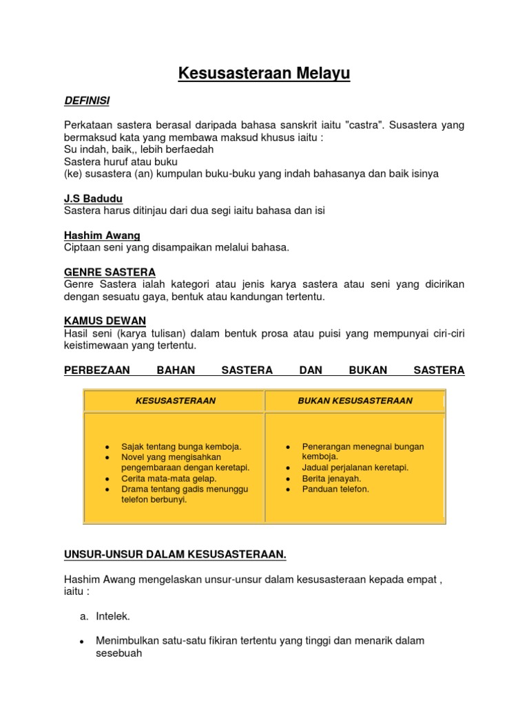 Kesusasteraan Melayu Pdf