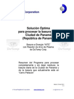 Solución Óptima para La Basura Municipal de Panamá Mediante Reactor de Arco de Plasma de Dutemp. (REV. Abril 2013)