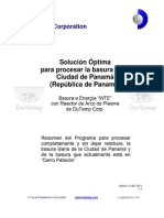 Solución óptima para la Basura Municipal de Panamá mediante Reactor de Arco de Plasma de Dutemp. (REV. Abril 2013)