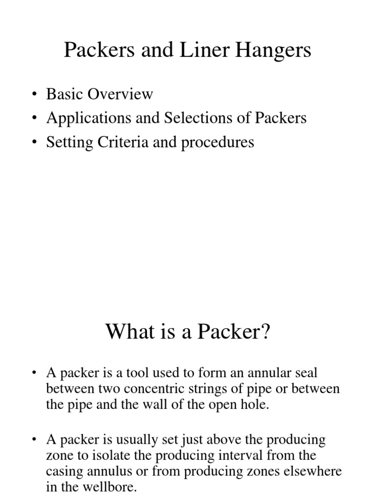 Halliburton Packer Information | PDF | Casing (Borehole) | Chemical ...