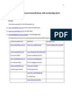 Website Audit Commonwealth Bank, ANZ and Bendigo Bank