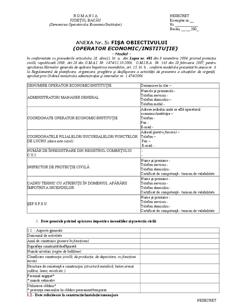 Fisa Obiectiv | PDF