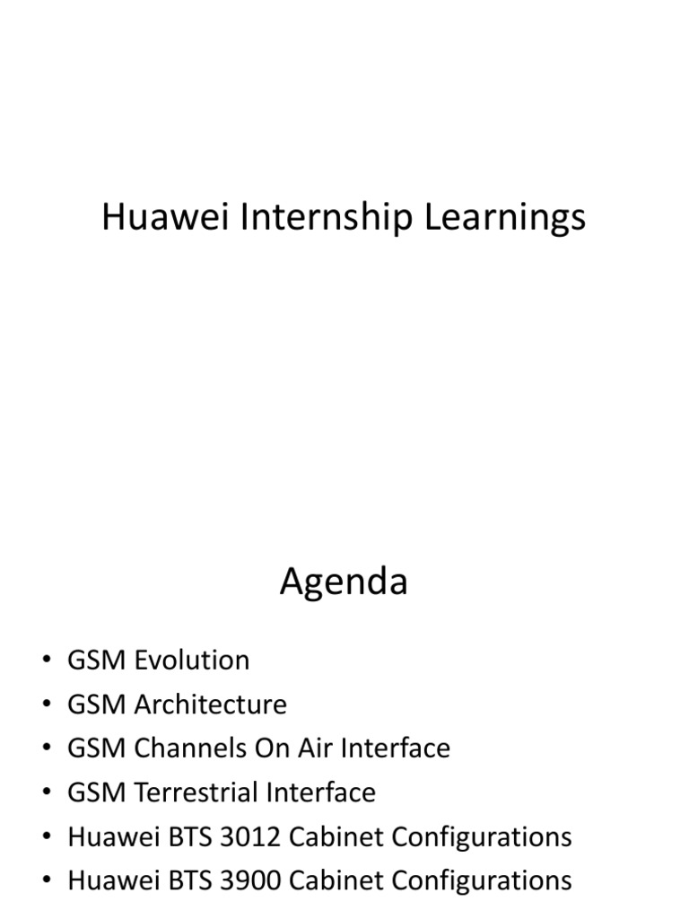 Huawei Internship Learnings | PDF | Computers | Technology & Engineering
