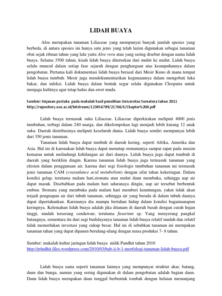 Makalah Tentang Lidah Buaya - makalahb