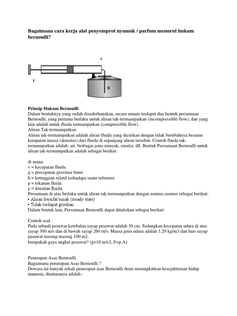 Contoh Soal Dan Jawaban Hukum Bernoulli Contoh Soal Terbaru