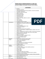 Syllabus Del Primer Grado Correspondiente Al Año 2012