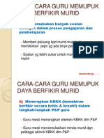 Cara-Cara Guru Memupuk Daya Berfikir Murid