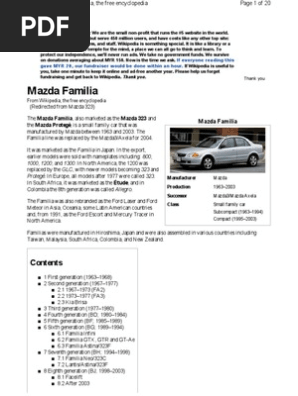 Mazda 323 History | PDF | Ford Motor Company | Front Wheel Drive