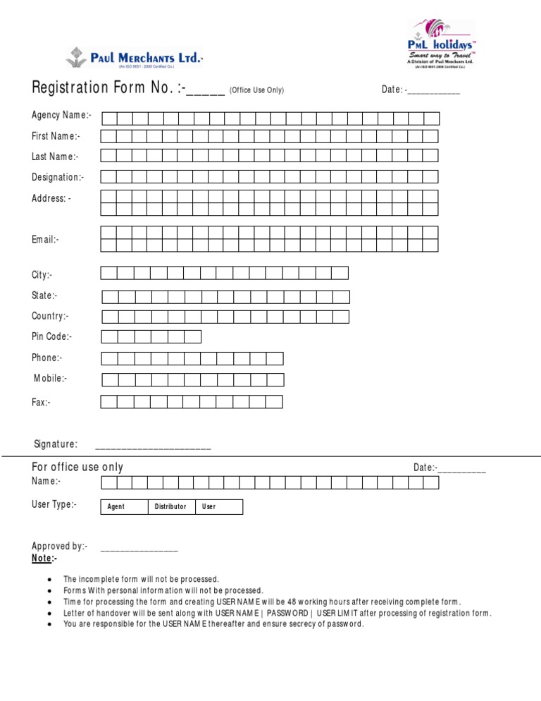 Agency Registration Form Guide | PDF | Finance & Money Management
