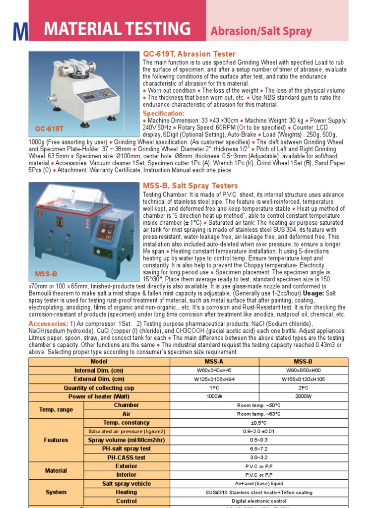 Material Testing - Catalog | PDF | Grinding (Abrasive Cutting) | Mill ...