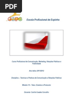 Gestão de Eventos, Etiqueta & Protocolo.