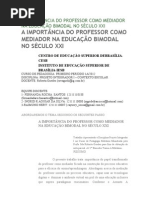 A IMPORTÂNCIA DO PROFESSOR COMO MEDIADOR NA EDUCAÇÃO BIMODAL NO SÉCULO XXI