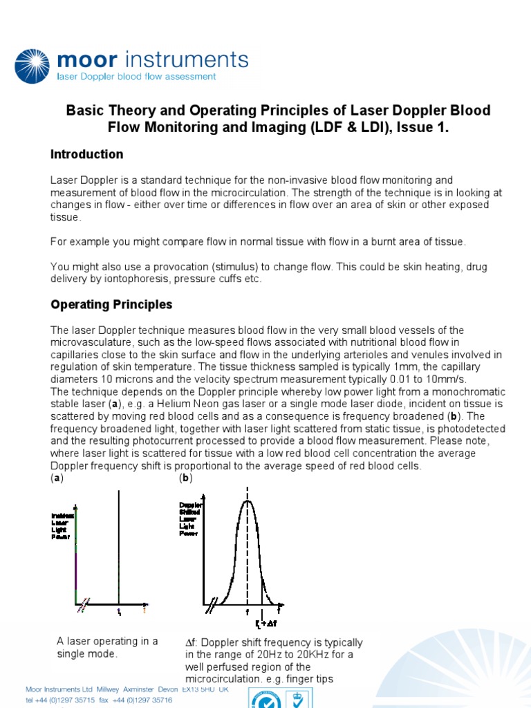 Moor Laser Doppler Theory Issue 1 | PDF | Hemodynamics | Doppler Effect
