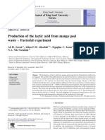 Production of Lactic Acid From Mango Peel Waste