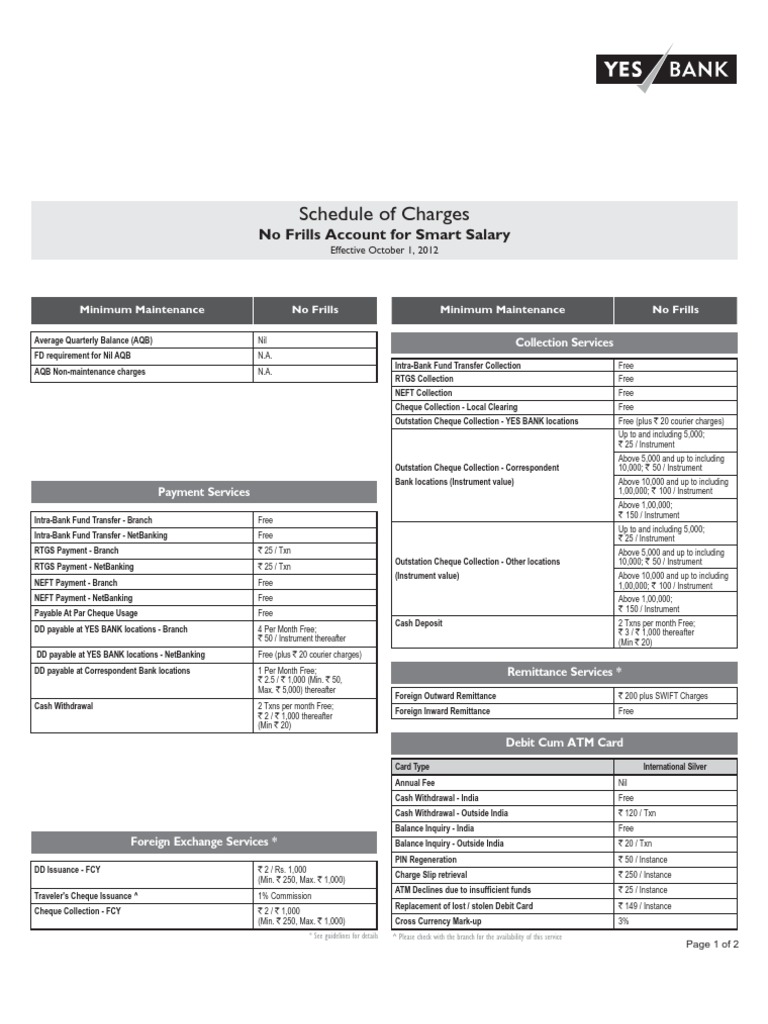 Yes Bank Smart Salary2 Cheque Payments - 