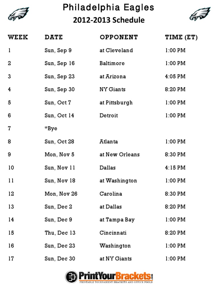 Week Date Opponent Time (Et) | PDF | Sports & Recreation